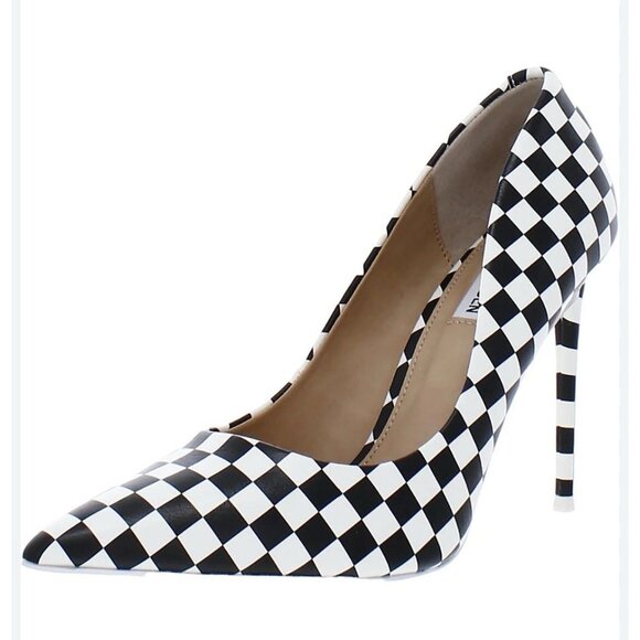Steve Madden Vala Checkerboard Black White Stiletto Heels Size 10 M ~ NWOB - Picture 4 of 11